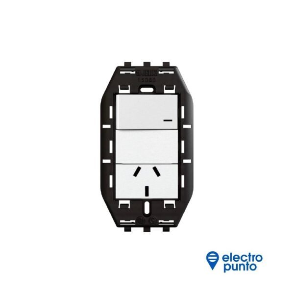 PLATINUM ARMADO SIN TAPA 1 INTERRUPTOR Y 1 TOMACORRIENTE - JELUZ