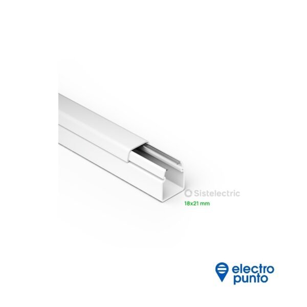 CABLE CANAL 18x21 C/RETENEDOR Y ADHESIVO | SISTELECTRIC