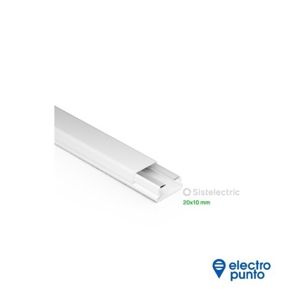 CABLE CANAL 20x10 C/ADHESIVO Y RETENEDOR | SISTELECTRIC